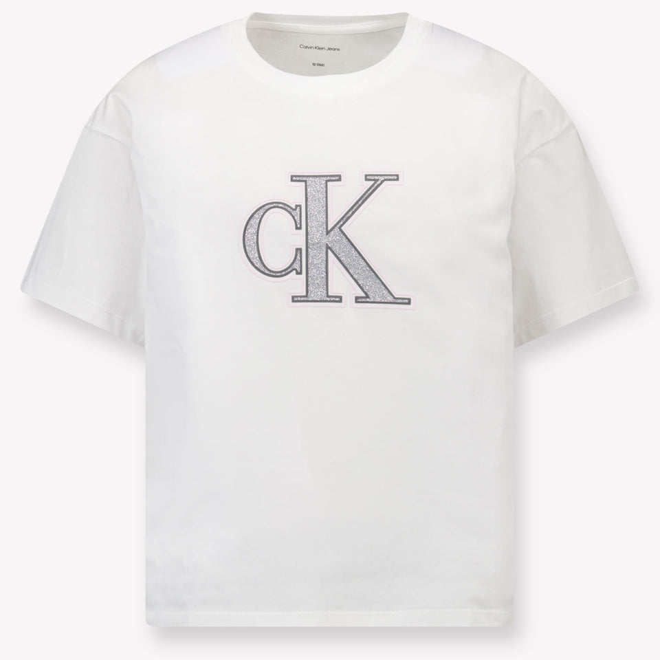 Calvin Klein Kinder Mädchen T-Shirt Weiß