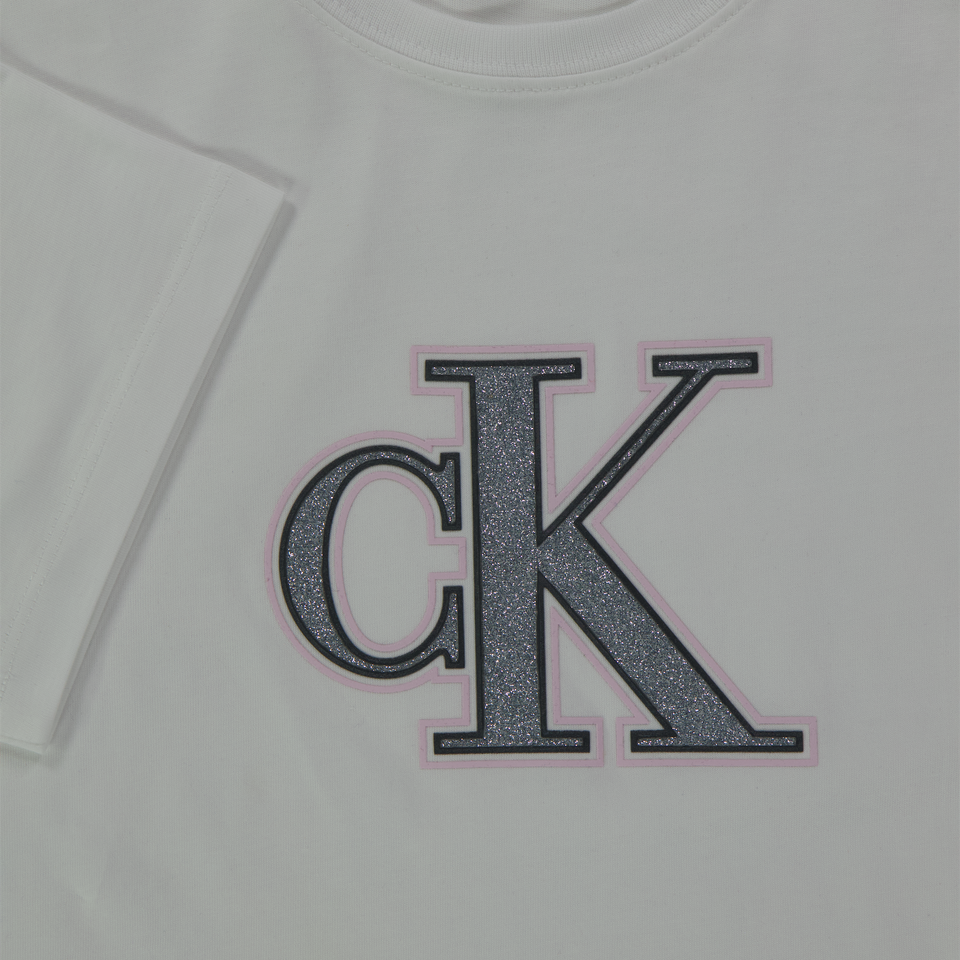 Calvin Klein Kinder Mädchen T-Shirt Weiß