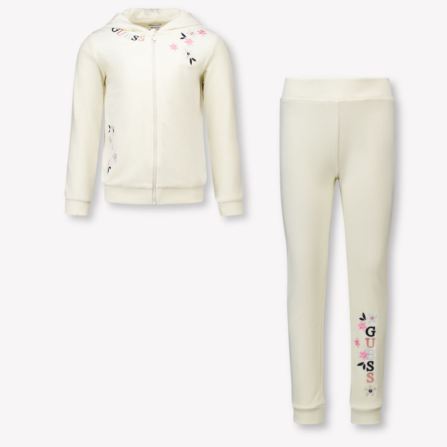 Guess Enfant Filles Suite de jogging en blanc