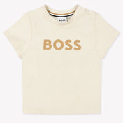 Boss Bebé Chicos Camiseta en Blanco Roto