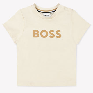 Boss Bebé Chicos Camiseta en Blanco Roto