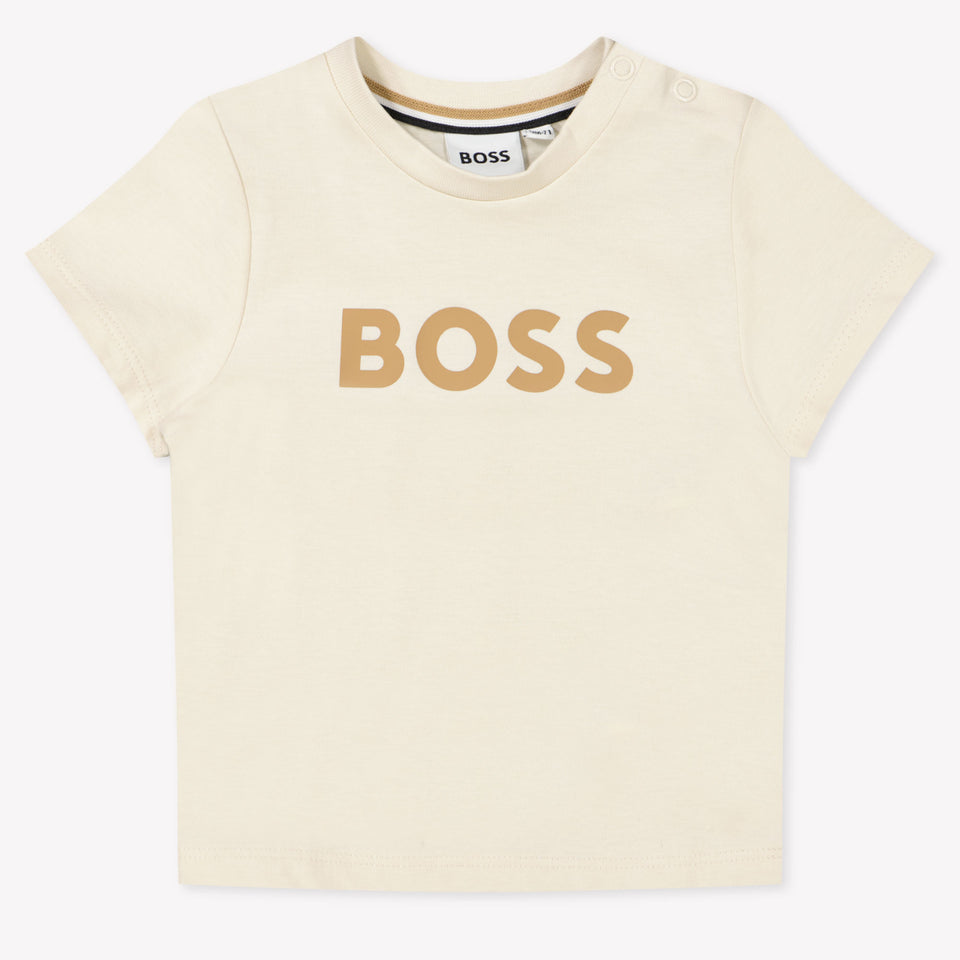 Boss Bebé Chicos Camiseta en Blanco Roto
