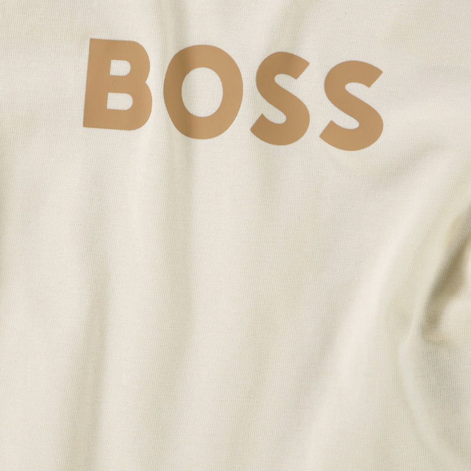 Boss Bebé Chicos Camiseta en Blanco Roto