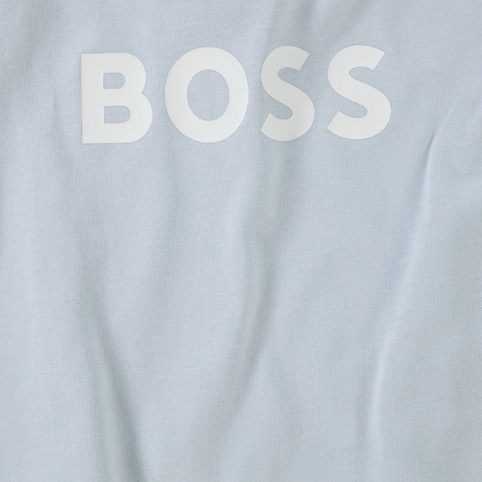 Boss Bebé Chicos Camiseta en Azul Claro