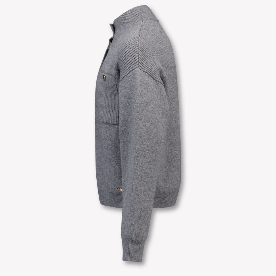 Chloe Enfant Filles Pull Gris