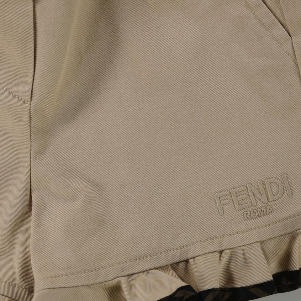 Fendi Bebé Chicas Shorts tes Beige