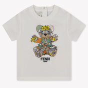 Fendi Bebé Chicos Camiseta en Blanco