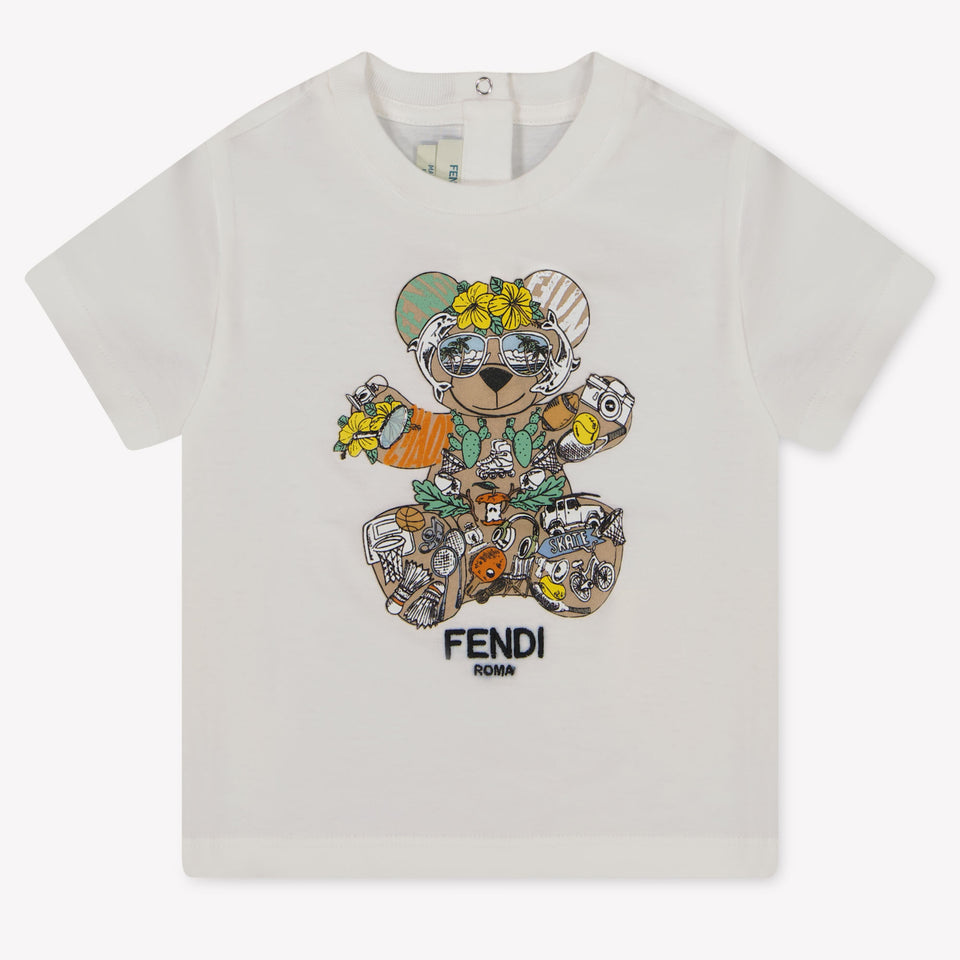 Fendi Bebé Chicos Camiseta en Blanco