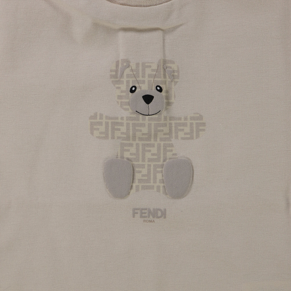 Fendi Baby Unisex T-Shirt Beige