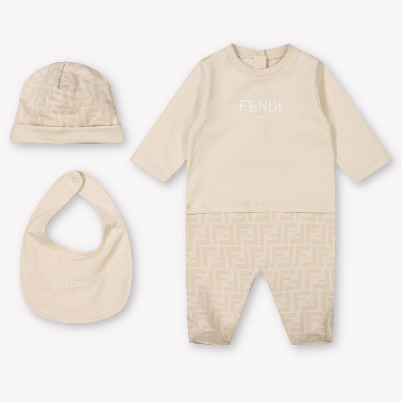 Fendi Baby Unisex Box Anzug Beige