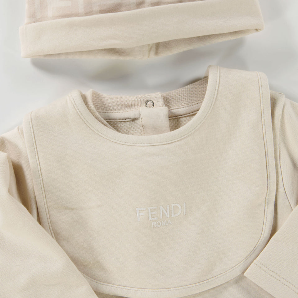 Fendi Baby Unisex Playsuit  Beige