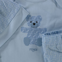 Fendi Bebé Unisex Traje de caja Azul Claro