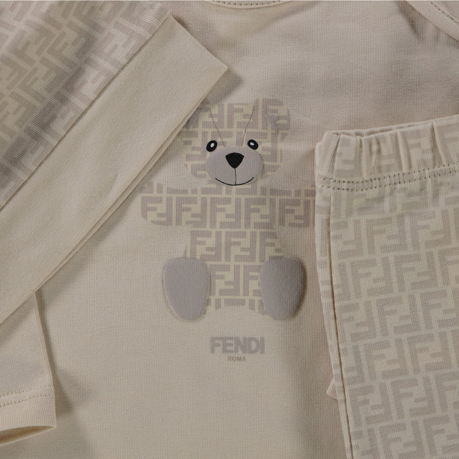 Fendi Bebé Unisex Traje de caja Beige