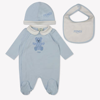 Fendi Baby Unisex Playsuit Light Blue - Main Image