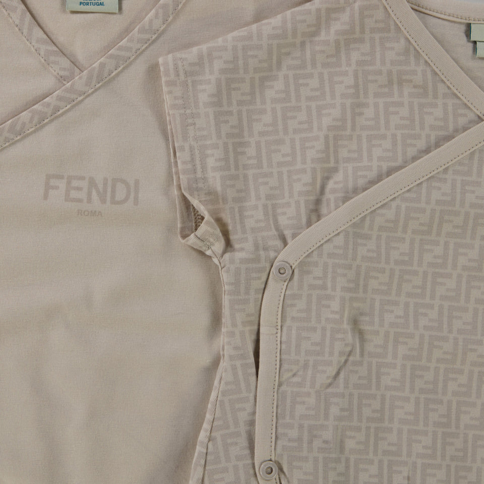 Fendi Baby Unisex Box Anzug Beige