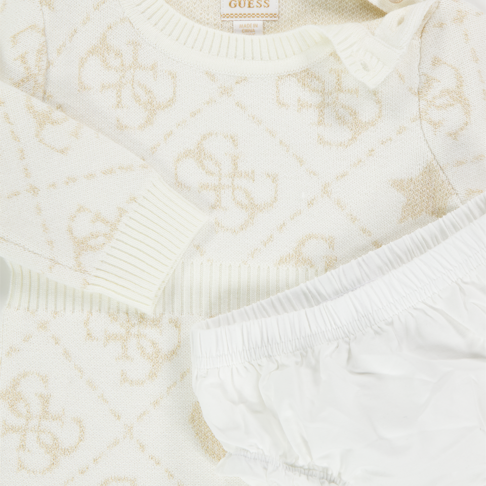 Guess Bambino Ragazze Vestito Off White