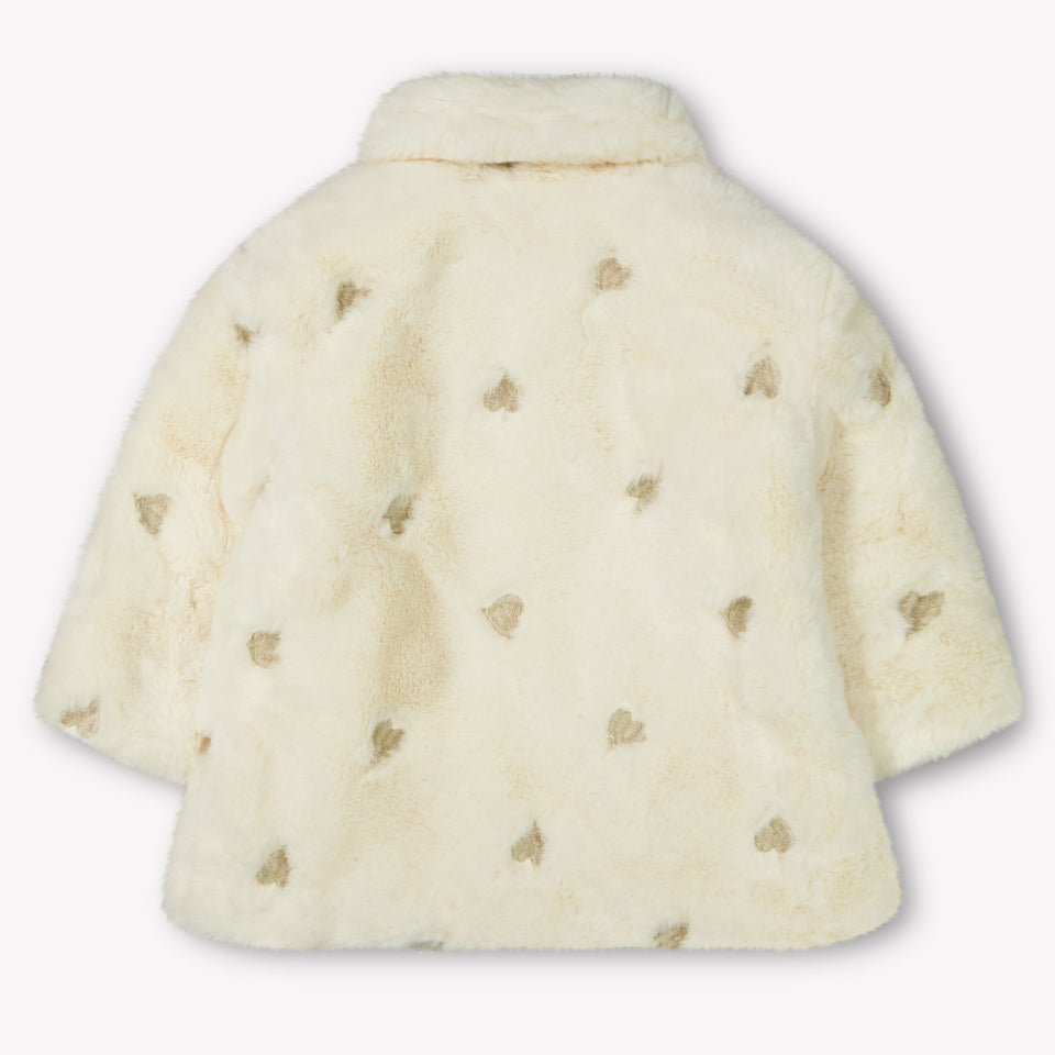 Guess Baby Girls Faux fur jacket in Offwhite