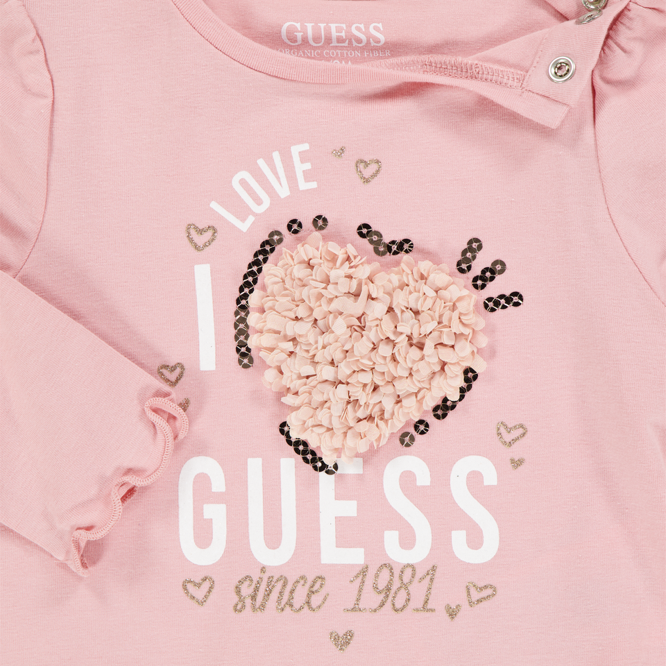 Guess Bambino Ragazze Maglietta dentro Rosa Antico
