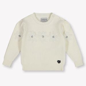 Guess Bébé Filles Pull dans le blanc off