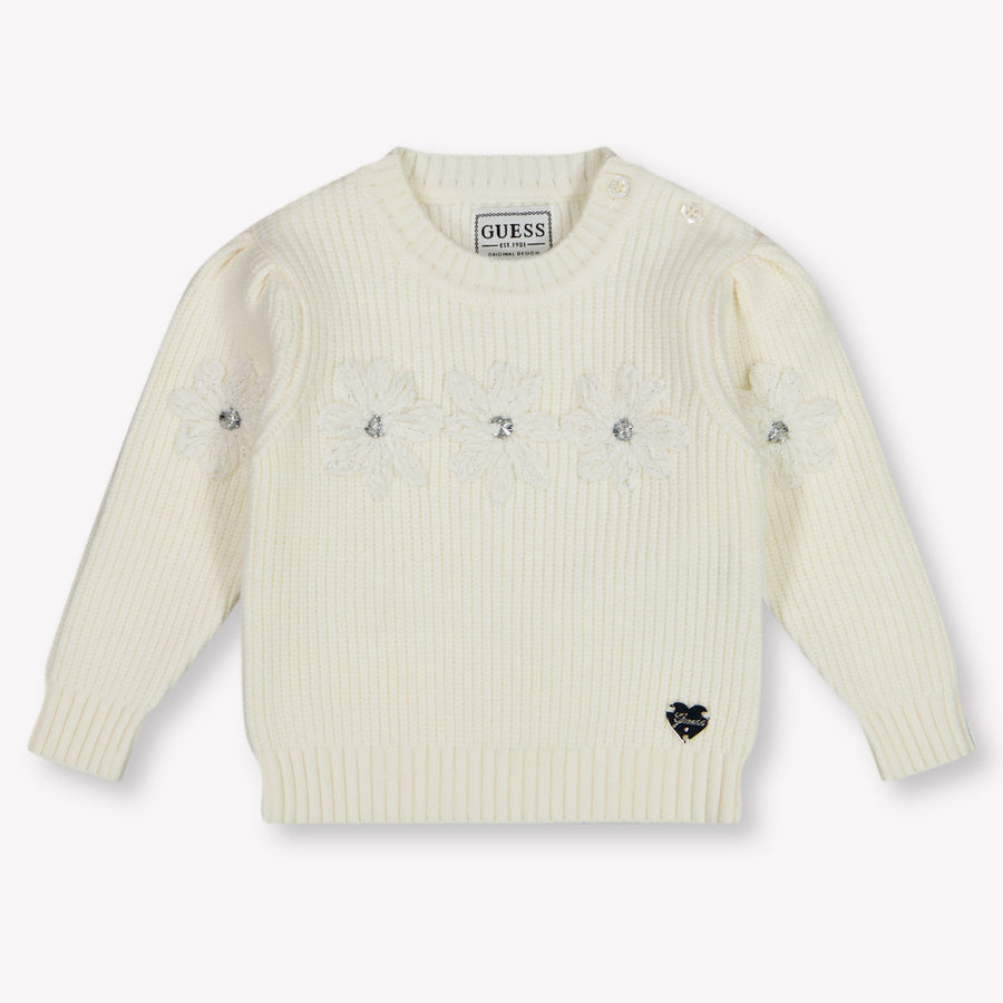 Guess Bébé Filles Pull dans le blanc off