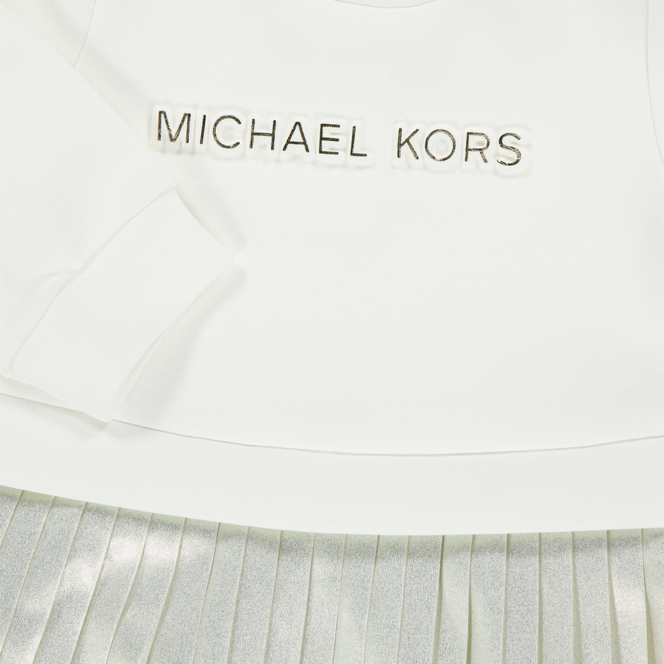 Michael Kors Bebé Chicas Vestido Blanco Roto