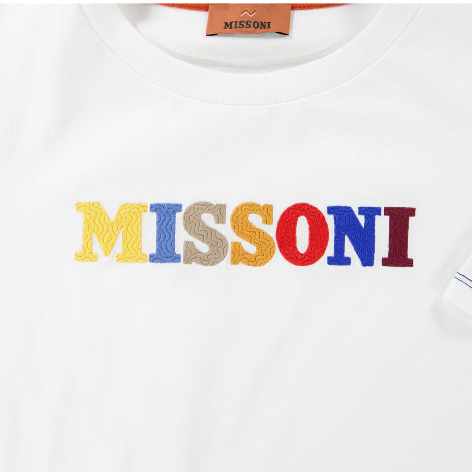 Missoni Niño Chicos Camiseta en Blanco