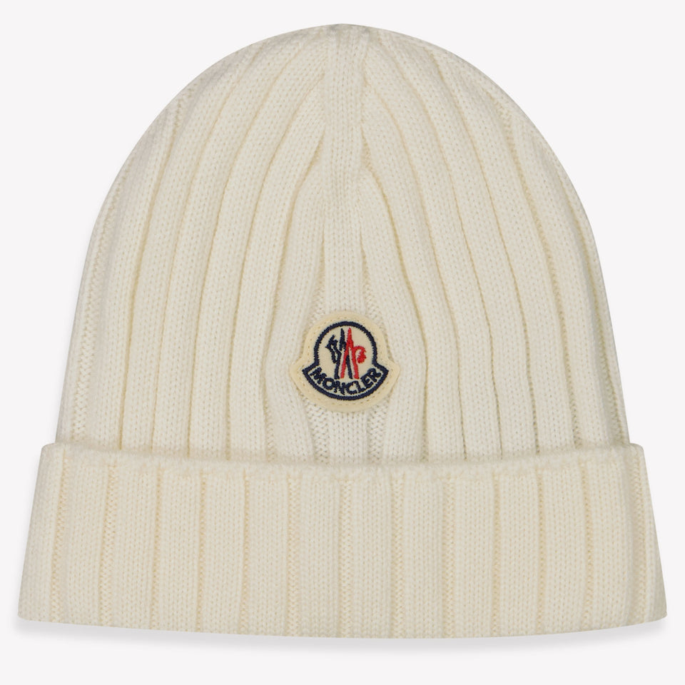 Moncler Bambino Unisex Cappello in Off White
