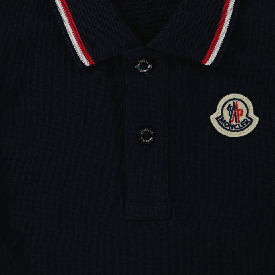 Moncler Bambino Ragazzi Polo Navy