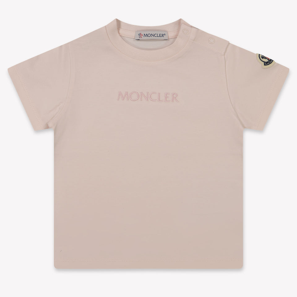 Moncler Bambino Ragazze Maglietta dentro Rosa Chiaro