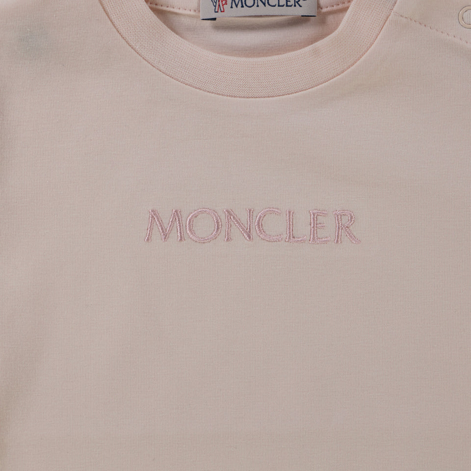 Moncler Bambino Ragazze Maglietta dentro Rosa Chiaro