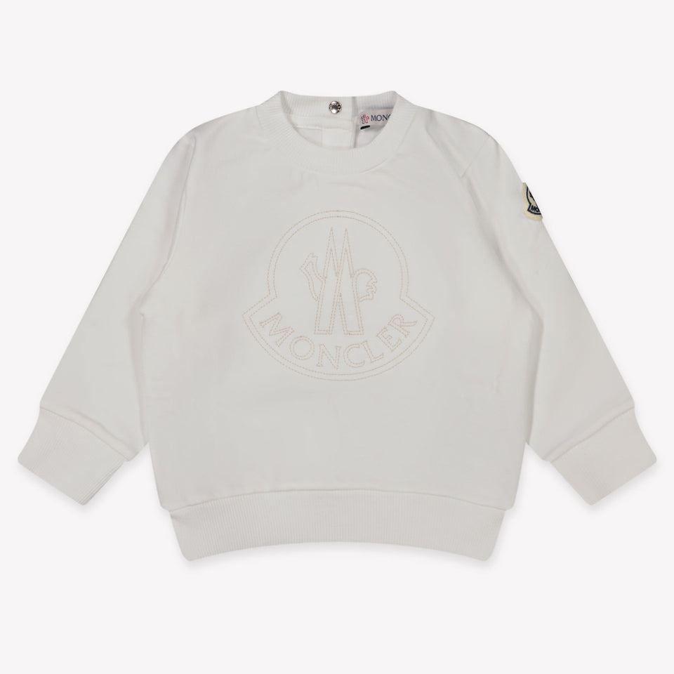Moncler Bebé Chicos Suéter en Blanco Roto