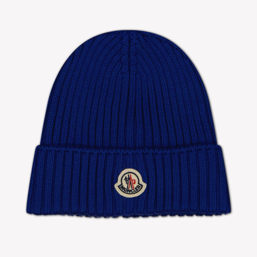 Moncler Kinder Unisex Muts In Cobalt Blauw