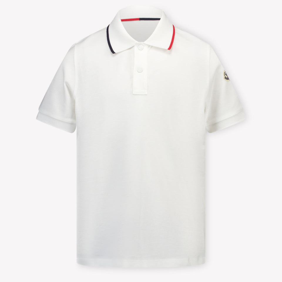 Moncler Niño Chicos Polo Blanco