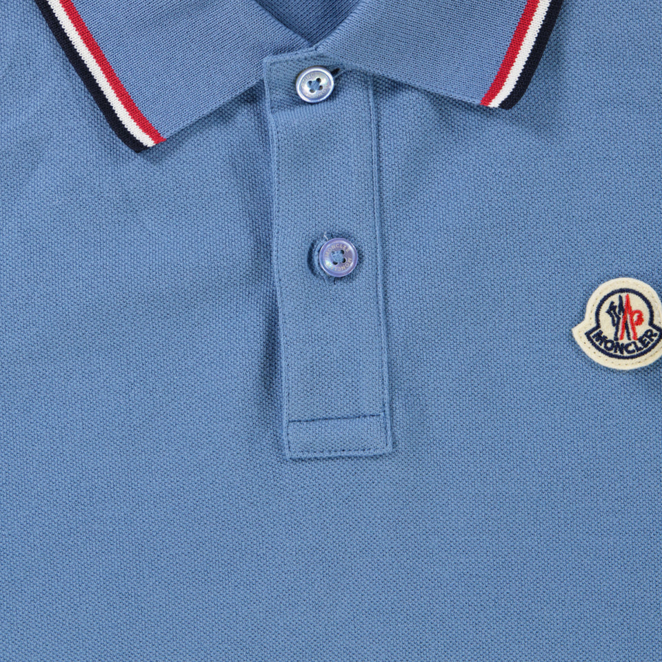 Moncler Niño Chicos Polo Azul Claro