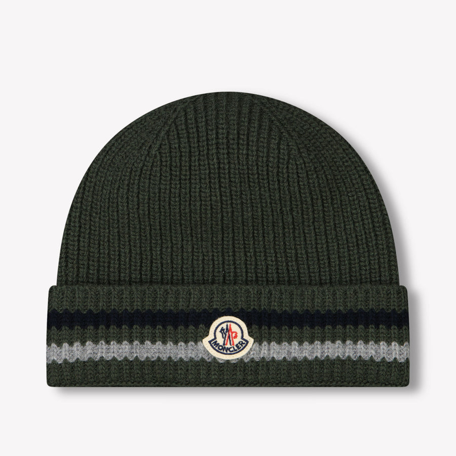 Moncler Jungen Mütze in Dunkelgrün