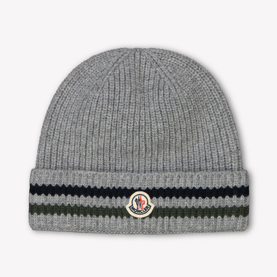 Moncler Boys Beanie in Grey