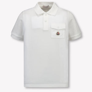 Moncler Enfant Garçons Polo Blanc