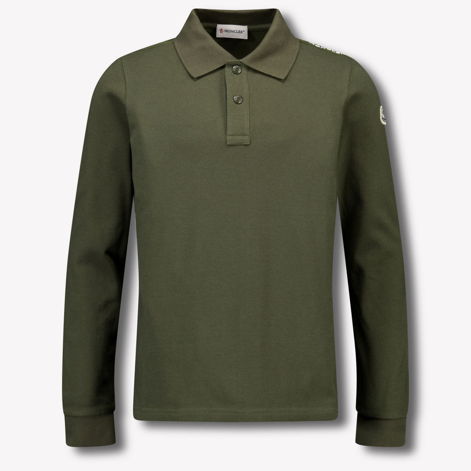 Moncler Enfant Garçons Polo Vert Foncé