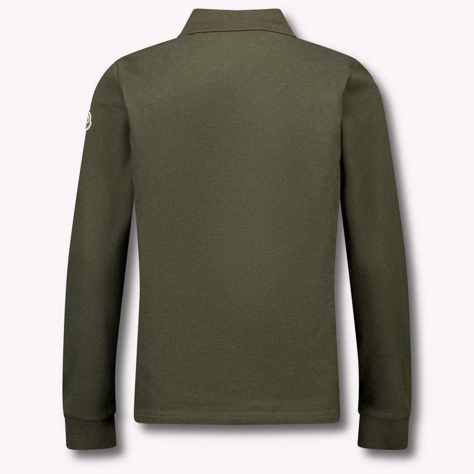 Moncler Enfant Garçons Polo Vert Foncé