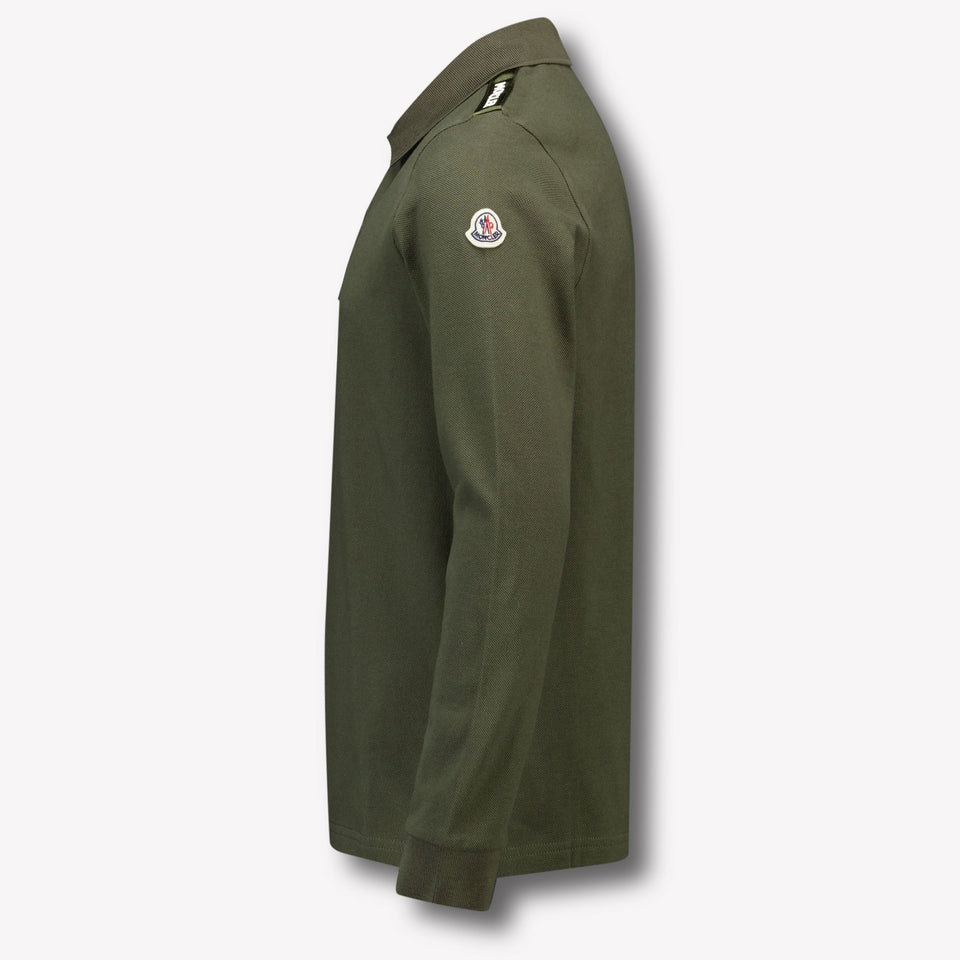 Moncler Enfant Garçons Polo Vert Foncé