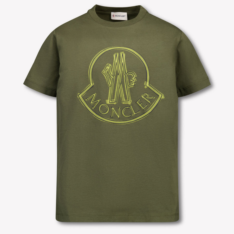 Moncler Kinder Jongens T-Shirt In Donker Groen
