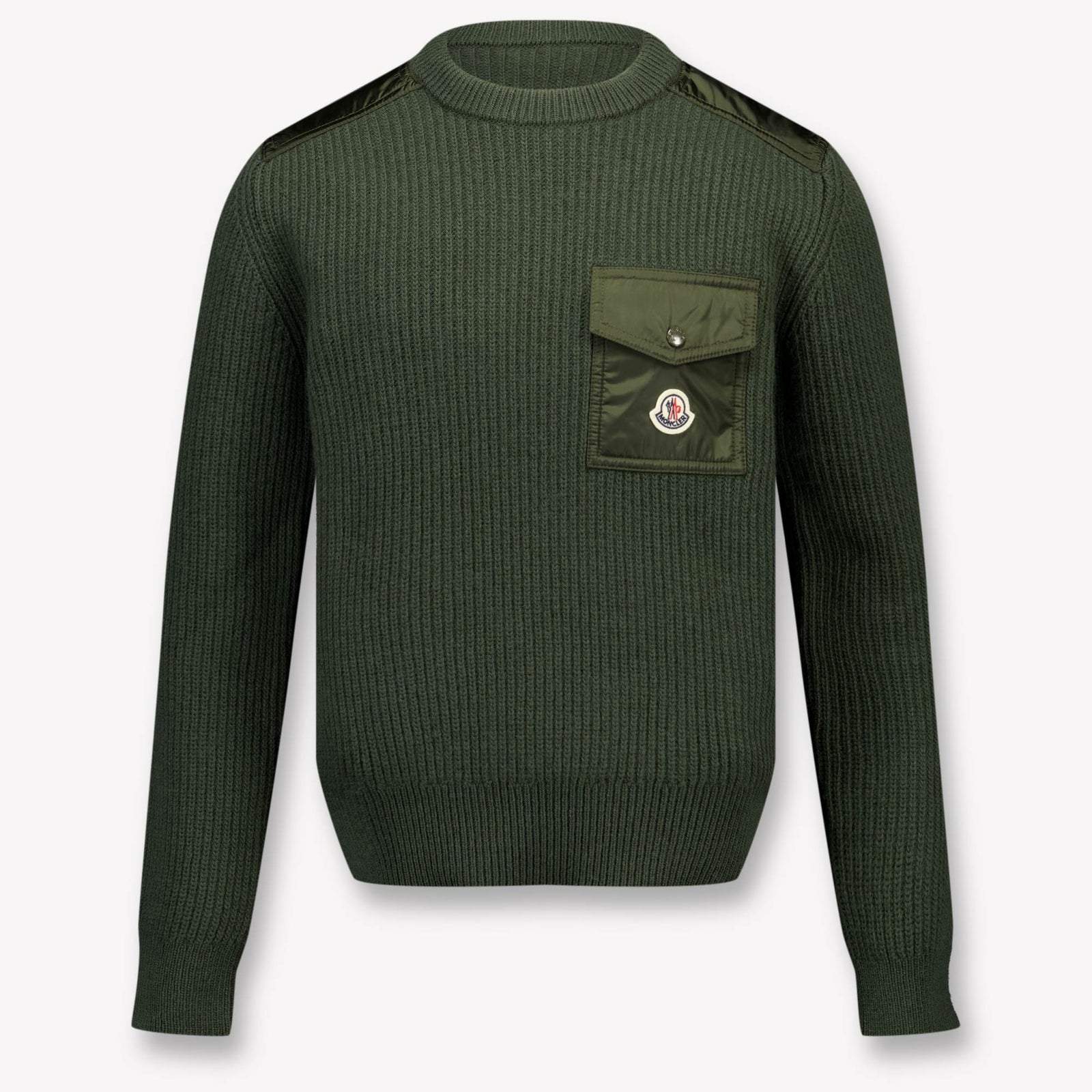 Moncler Niño Chicos Suéter en Verde Oscuro