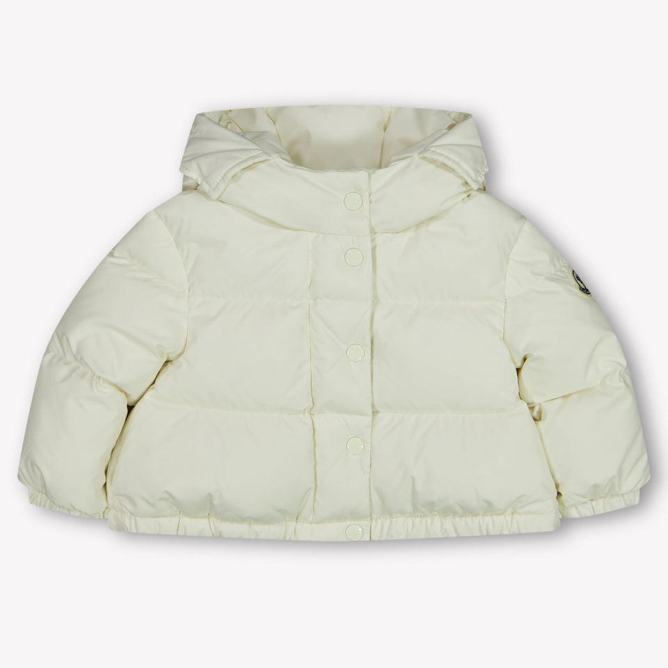 Moncler Laurie Baby Meisjes Winterjas In Off White