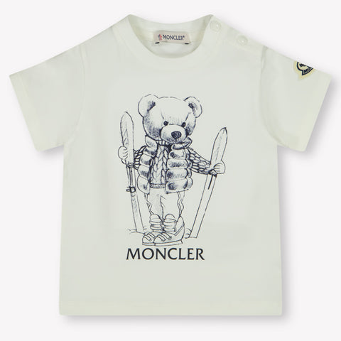 Moncler Bebé Chicos Camiseta en Blanco Roto