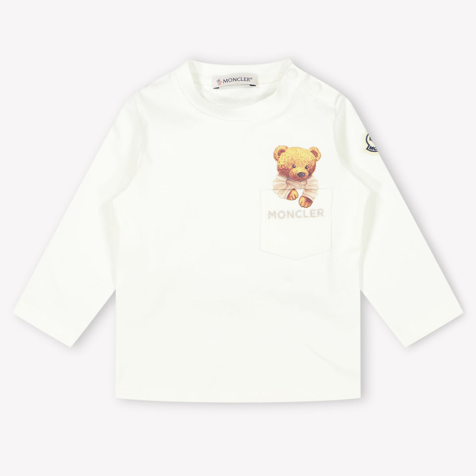 Moncler Bebé Chicos Camiseta en Blanco Roto