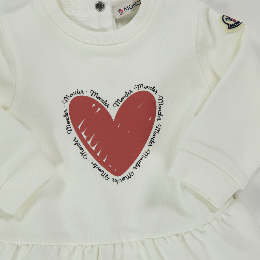 Moncler Baby Meisjes Jurk In Off White
