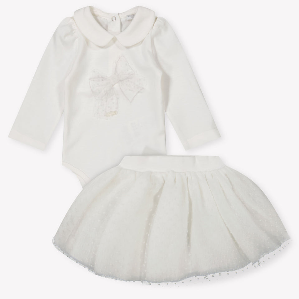 Monnalisa Baby Girls Playsuit  Offwhite