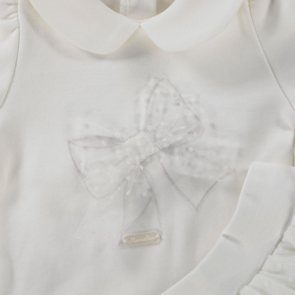Monnalisa Baby Girls Playsuit  Offwhite