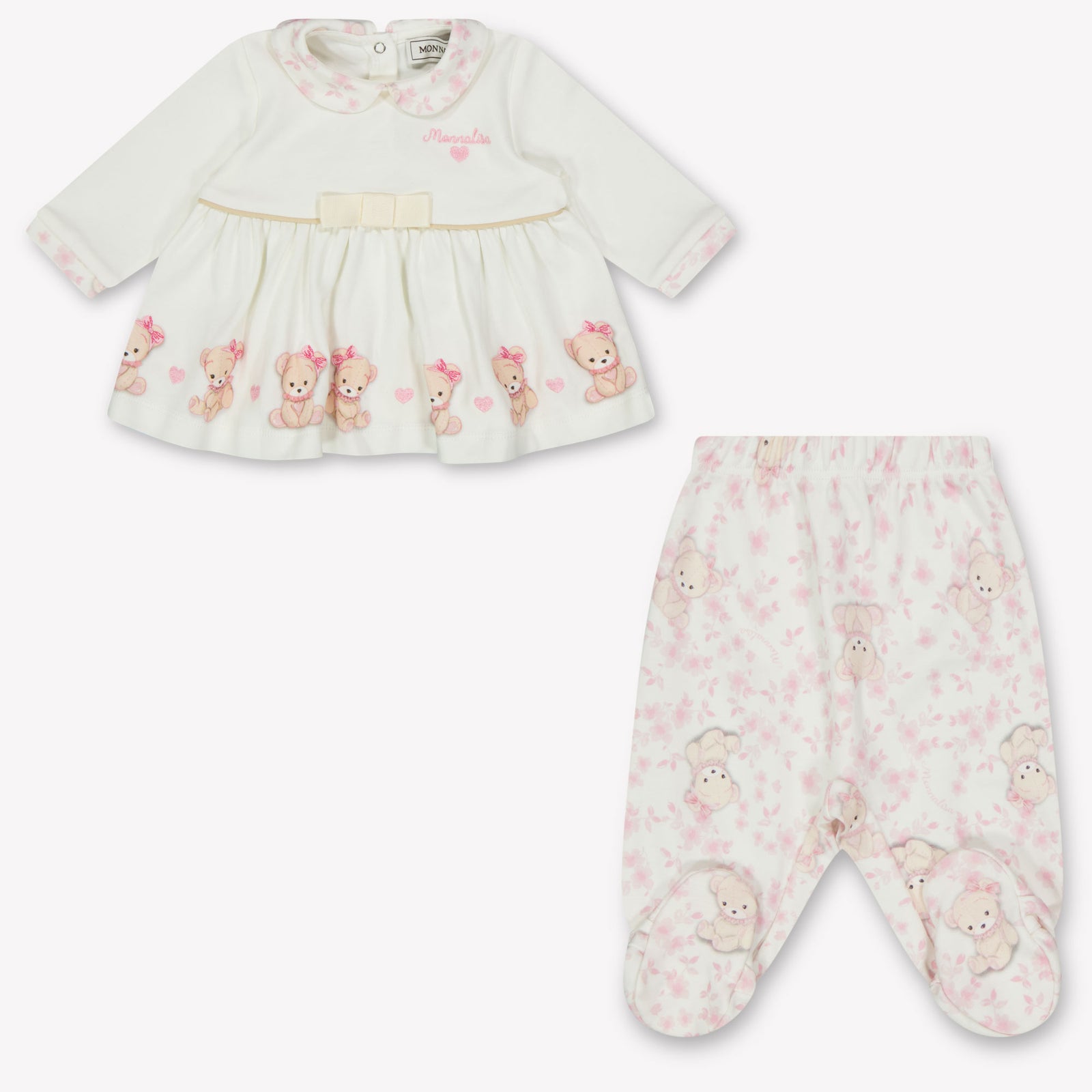 Monnalisa Baby Girls Playsuit  Offwhite