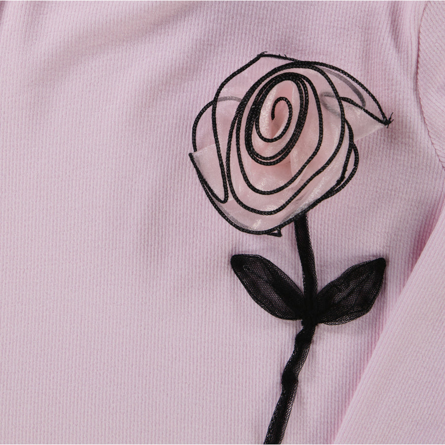 MonnaLisa Enfant Filles T-shirt Rose Léger